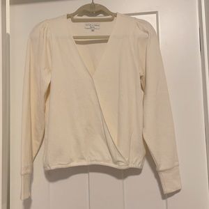 Cream long sleeve shirt